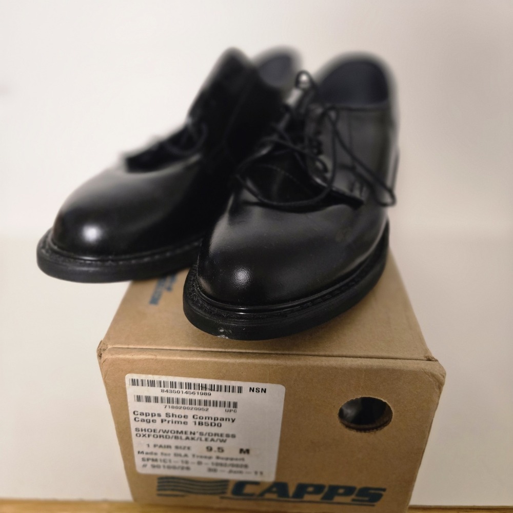 Capps Women's Oxford Shoes 9.5 M Black Military School Uniform 1B5D0 NEW